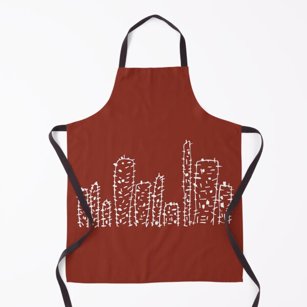 Artikelvorschau, Kaktus-Skyline, symmetrische, minimalistische Linienzeichnung im natürlichen Design, Rostrot entworfen und verkauft von SWSandraWechner.