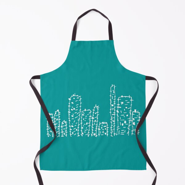 Item preview, Horizonte de cactus, dibujo lineal simétrico minimalista, estética natural, diseño turquesa designed and sold by SWSandraWechner.