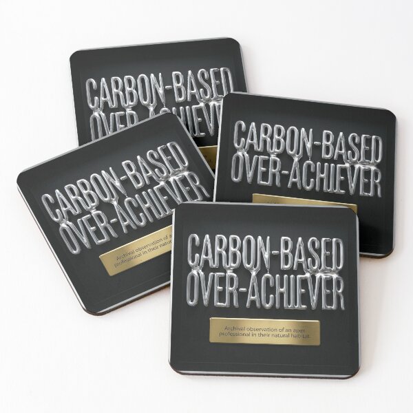 Item preview, Carbon-Based Over-Achiever | Dark Academic Success Quote designed and sold by Of Bone and Bloom.