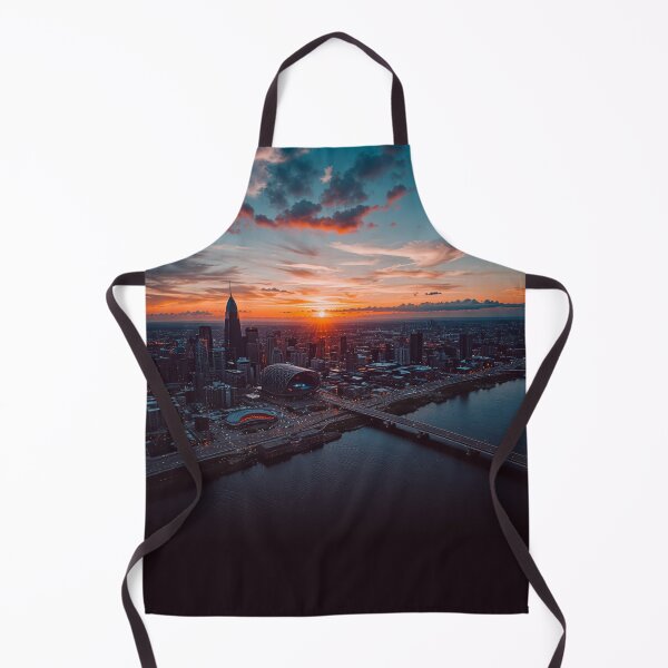 Item preview, Sunset City Skyline Over Water Dramatic Urban Landscape Aerial Wall Art designed and sold by BeautifulVirtues.