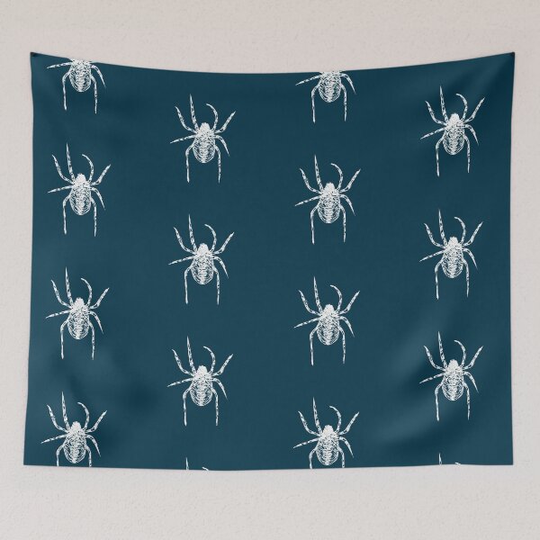 Item preview, Spider, Minimalist Handdrawn Ink Line Drawing Illustration, Midnight Blue designed and sold by SWSandraWechner.