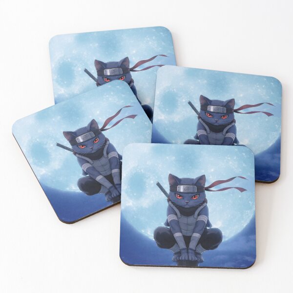 Item preview, Stealth Ninja Cat Moonlight Anime Style Night Warrior designed and sold by VibeFactoryOfc.