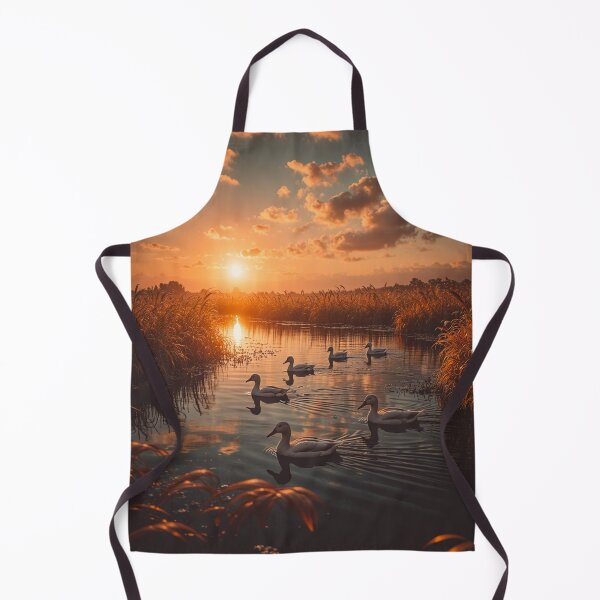 Item preview, Golden Sunset Ducks on a Peaceful Wetland River Scenic Nature Wall Art designed and sold by BeautifulVirtues.