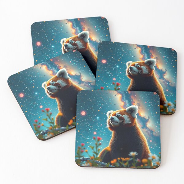 Item preview, Red Panda Gazing at a Cosmic Galaxy Sky designed and sold by CASASIS_MERCH.