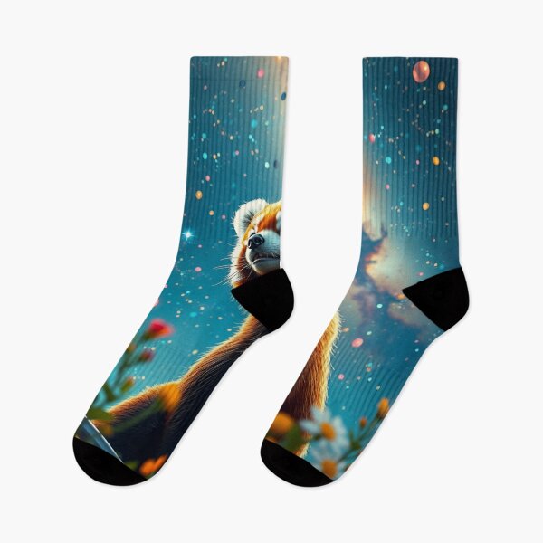 Item preview, Red Panda Gazing at a Cosmic Galaxy Sky designed and sold by CASASIS_MERCH.