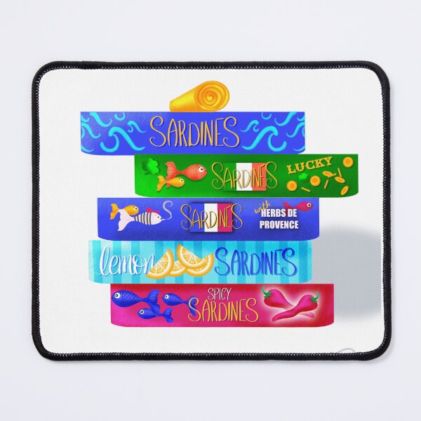 Item preview, Colorful Sardine Collection Illustration, Retro Fish Art, Whimsical Kitchen Decor, Mid Century Modern Food Design designed and sold by What a Great Shop!.