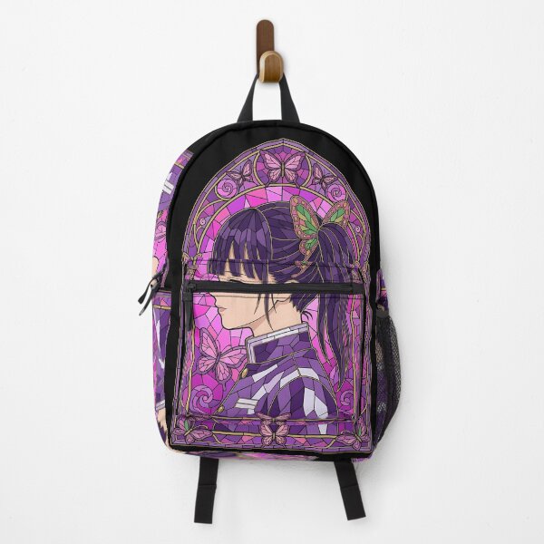 Item preview, Kanao Tsuyuri Demon Slayer Pastel Butterfly Stained Glass Window Portrait designed and sold by mildaclairmo.