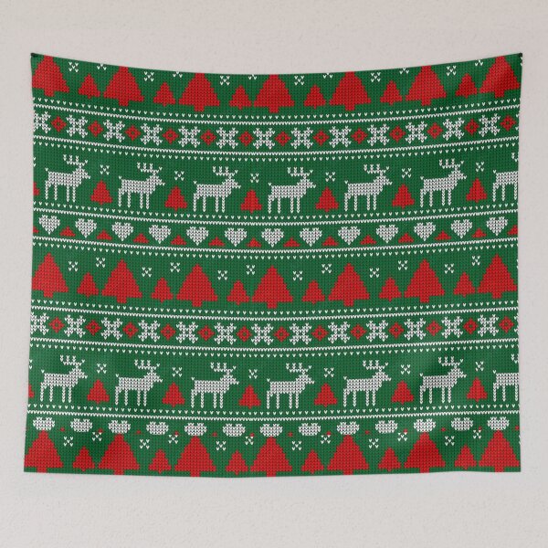 Item preview, Christmas Deer and Tree Knitted Pattern designed and sold by MOONE FLOWER.