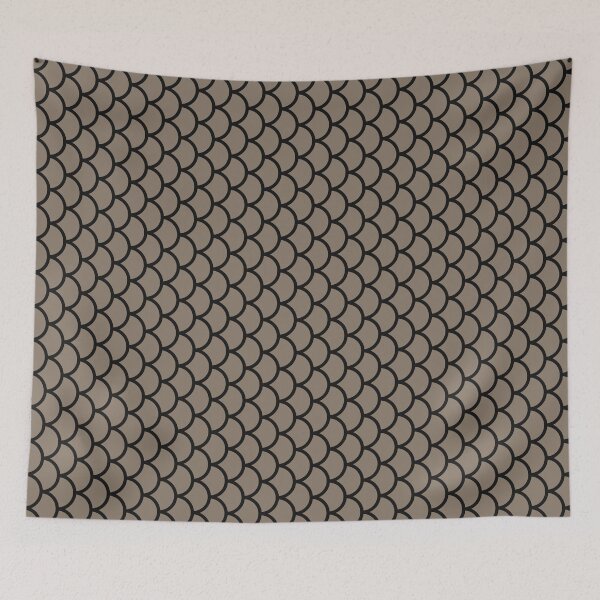 Item preview, Taupe And Black Fish Scales Pattern designed and sold by pattern-archive.