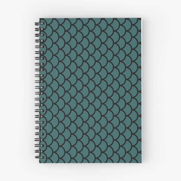 Item preview, Teal And Black Fish Scales Pattern designed and sold by pattern-archive.