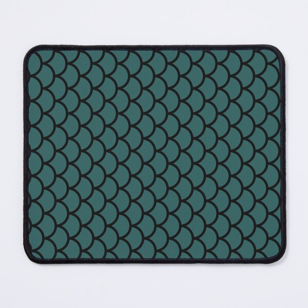 Item preview, Teal And Black Fish Scales Pattern designed and sold by pattern-archive.