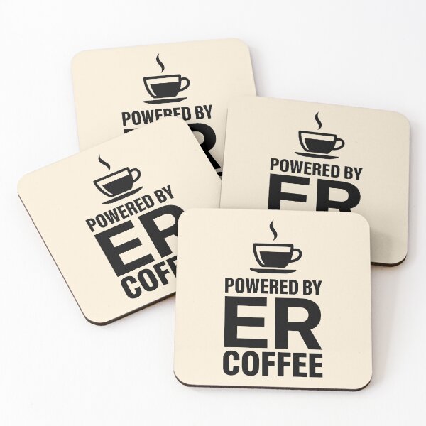 Item preview, Powered By ER Coffee Funny Nurse Caffeine Addict Gift Design designed and sold by Dantin.