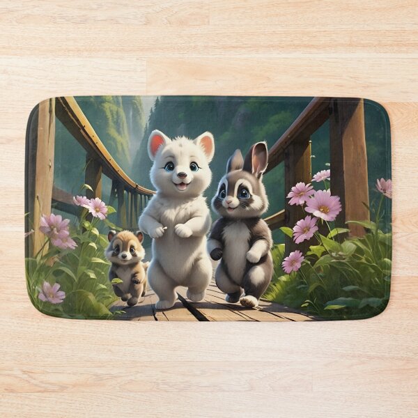 Item preview, Cute Baby Animals Running Across Forest Bridge designed and sold by CASASIS_MERCH.