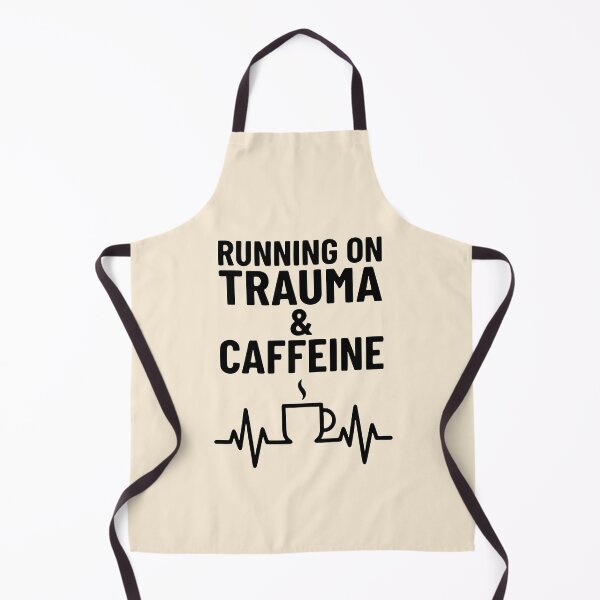 Item preview, Running on Trauma and Caffeine Funny ER Nurse Retro Gift Design designed and sold by Dantin.