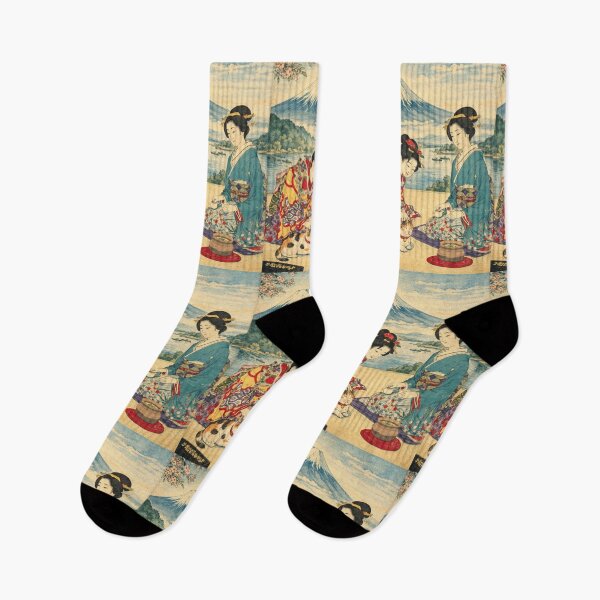 Item preview, Mt. Fuji, Beautiful Women and Cat: Edo Ukiyo-e Art designed and sold by SakuraMarket26.