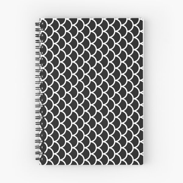 Item preview, Black And White Fish Scales Pattern designed and sold by pattern-archive.