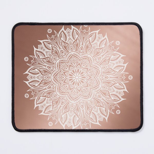 Item preview, Flowing Mandala - White on Rosegold designed and sold by halconiandesign.