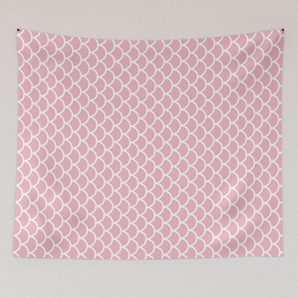 Item preview, Blush And White Fish Scales Pattern designed and sold by pattern-archive.