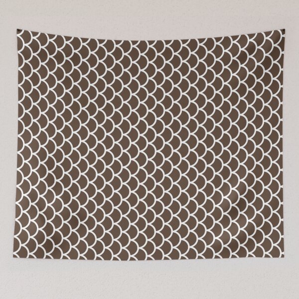 Item preview, Brown And White Fish Scales Pattern designed and sold by pattern-archive.