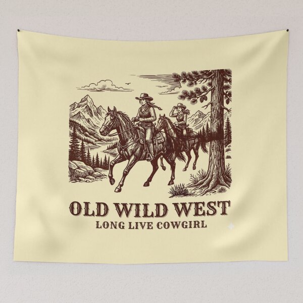 Item preview, Long Live Cowgirl Old Wild West Vintage Engraving designed and sold by Dust And Doom.