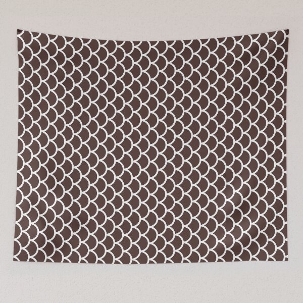 Item preview, Chocolate And White Fish Scales Pattern designed and sold by pattern-archive.