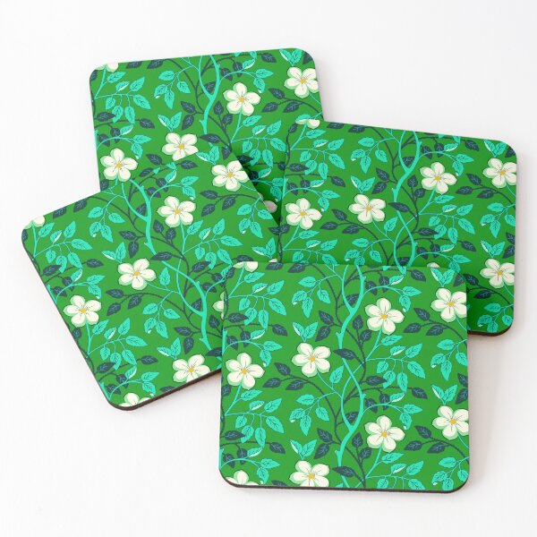 Item preview, Green climbing flower vines designed and sold by Jennifer Ladd.