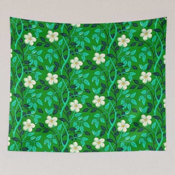 Item preview, Green climbing flower vines designed and sold by Jennifer Ladd.