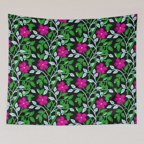 Item preview, Magenta climbing flower vines  designed and sold by Jennifer Ladd.