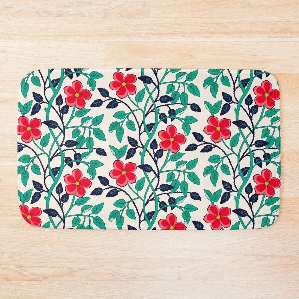 Item preview, Red climbing flower vines  designed and sold by Jennifer Ladd.