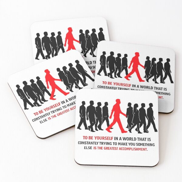 Item preview, Stand Out From The Crowd – Be Yourself Motivational Quote | Red Silhouette Individuality Design designed and sold by Donsean22.