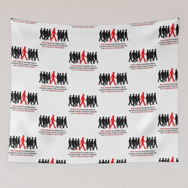 Item preview, Stand Out From The Crowd – Be Yourself Motivational Quote | Red Silhouette Individuality Design designed and sold by Donsean22.