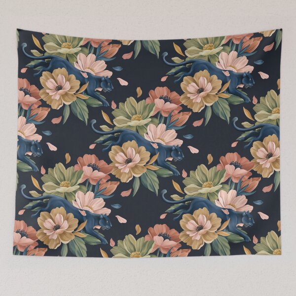 Item preview, Midnight Panther Floral designed and sold by mmartabc.