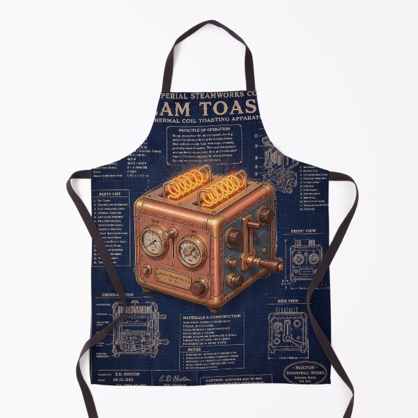 Item preview, Steampunk Toaster Blueprint - Vintage Technical Schematic designed and sold by The Visual Syllabus.
