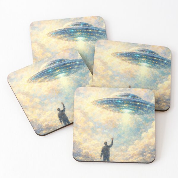 Item preview, Reaching Toward the Unknown – Impressionist UFO Encounter designed and sold by Illuminatium.