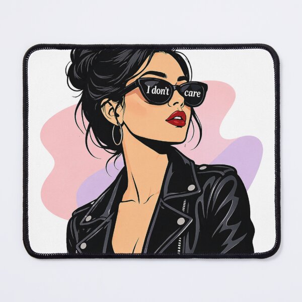 Item preview, I Don’t Care – Cool Woman with Sunglasses designed and sold by CosmicCutouts.