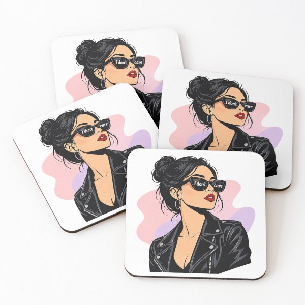 Item preview, I Don’t Care – Cool Woman with Sunglasses designed and sold by CosmicCutouts.