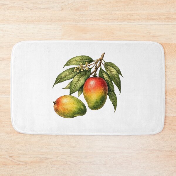Item preview, Mango Fruit Branch with Leaves and Flowers  designed and sold by silviaol.