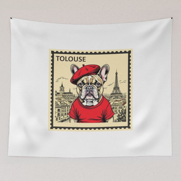 Item preview, Cute French Bulldog in Toulouse----Stamp Style designed and sold by StickersNQuotes.