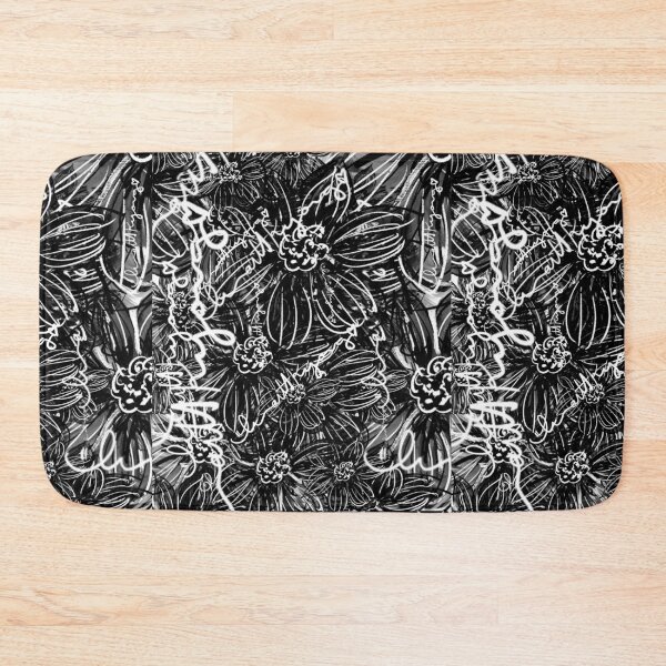 Item preview, Black and white flower digital scratchboard print designed and sold by hannaHKyong.
