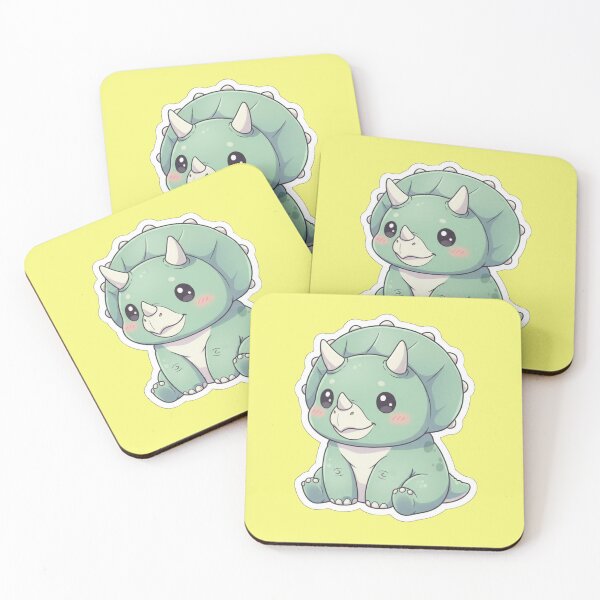 Item preview, Adorable Kawaii Baby Triceratops Pastel Mint Dinosaur Illustration designed and sold by bvdesignart.