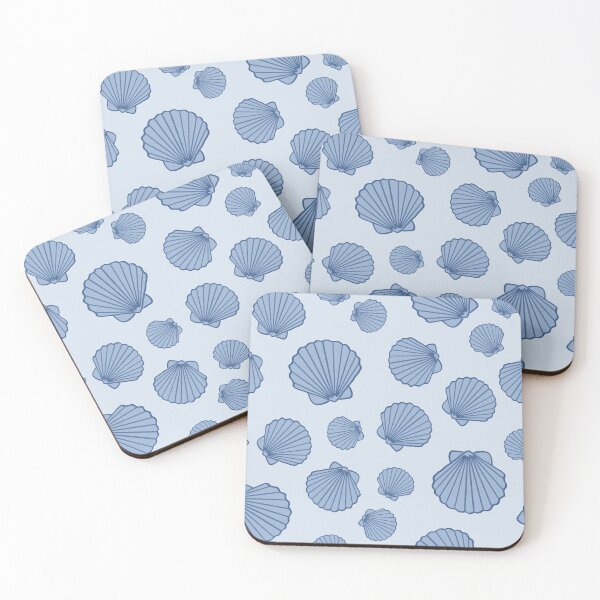 Item preview, She Sells Sea Shells Blue Shell Print designed and sold by carouselshopca.