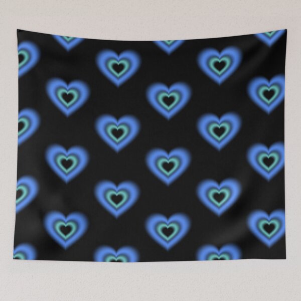 Item preview, Blue and turquoise blurry hearts designed and sold by serenebookworm.