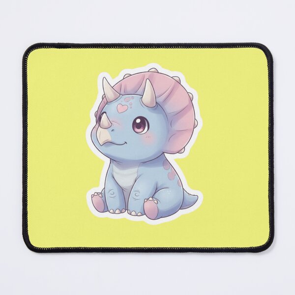 Item preview, Cute Pastel Baby Triceratops Kawaii Dinosaur with Pink Heart and Frill Aesthetic Sticker Art designed and sold by bvdesignart.