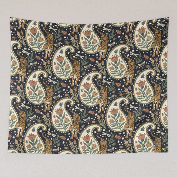 Item preview, Tiger Paisley Night Garden designed and sold by mmartabc.