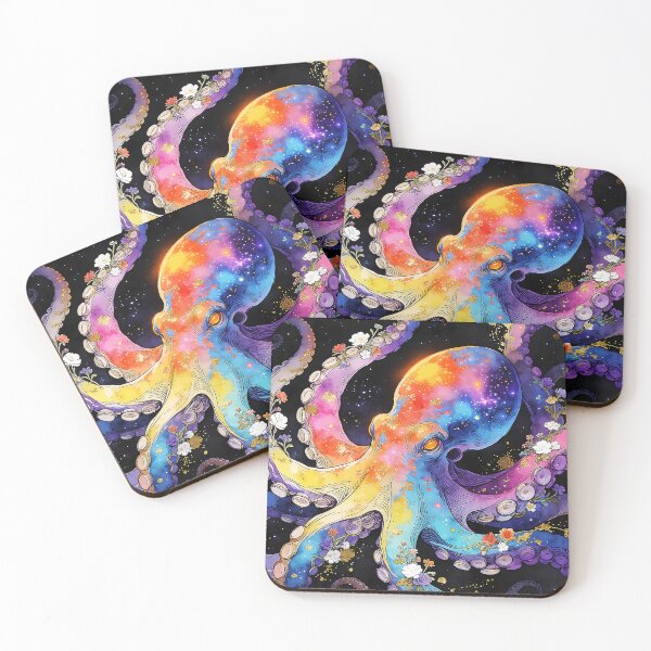 Item preview, Floral Octopus Beneath the Stars designed and sold by soulfulpalette.