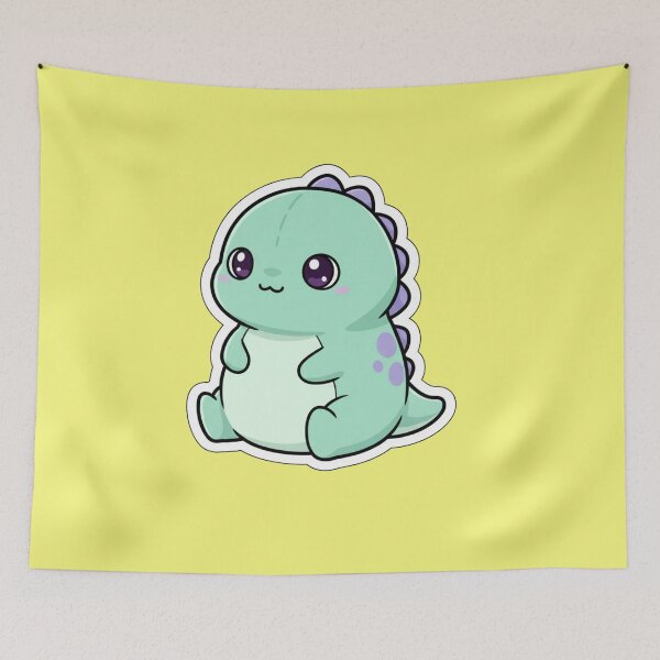 Item preview, Adorable Kawaii Mint Green Chibi Dinosaur Pastel Baby Dino Art designed and sold by bvdesignart.