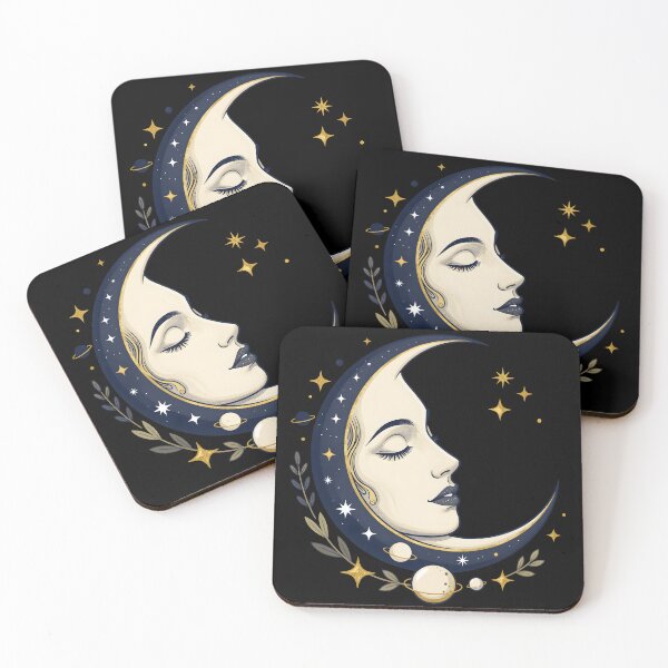 Item preview, Crescent Moon Art Nouveau — Celestial Floral Mystical designed and sold by sooperstore.