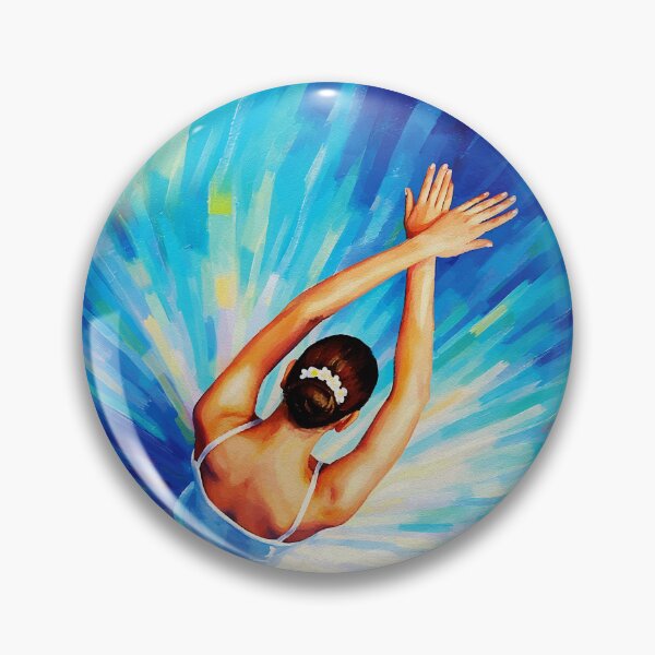 Item preview, Graceful Ballerina in Cosmic Blue Vortex Pop Art designed and sold by RamyGallery.