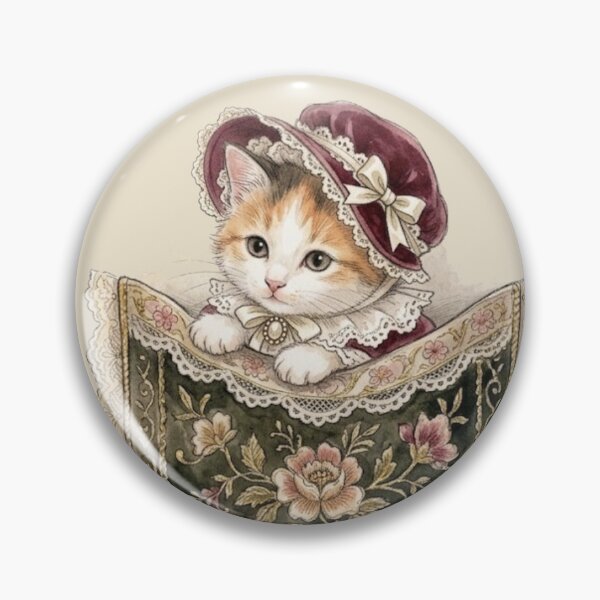 Artikelvorschau, Viktorianische Calico-Katze, Taschenformat, Ästhetik, Vintage-Aquarell entworfen und verkauft von MAGICKEY2024.