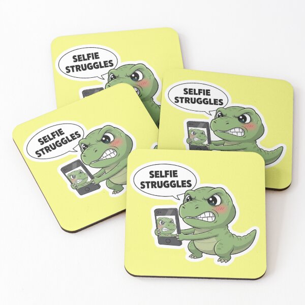 Item preview, Funny T Rex Selfie Struggles Cute Angry Dinosaur taking Selfie designed and sold by bvdesignart.